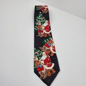 Gatfield House Necktie Boy w His Toy List Talking to Santa Silk Tie 62" x 3.75"
